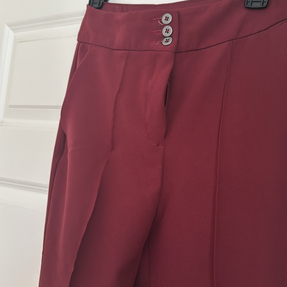 Express Wine Ruby Red Super High Waisted Rise Fla… - image 5